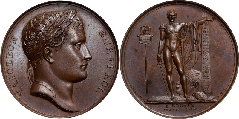 FRANCE. Napoleon I/General Desaix Monument Bronze Medal, 1810. Paris Mint. PCGS ...