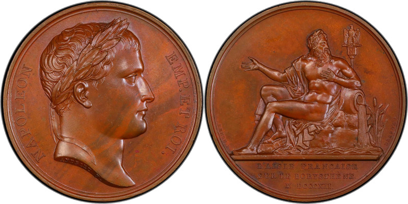 FRANCE. Napoleon I/French Army at the Dnieper Bronze Medal, 1812. Paris Mint. PC...