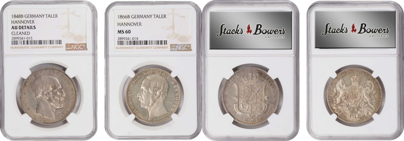 GERMANY. Hannover. Duo of Talers (2 Pieces), 1848-66. Hannover Mint. Both NGC Ce...