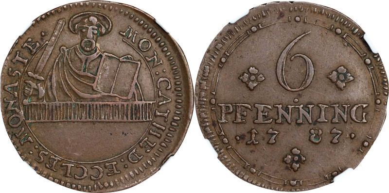 GERMANY. Munster. 6 Pfenning, 1787. NGC AU-58.
KM-447.

Estimate: $40.00- $60...