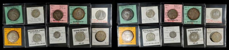 GERMANY. Group of Mixed Silver Issues (10 Pieces), 1915-60. Average Grade: EXTRE...