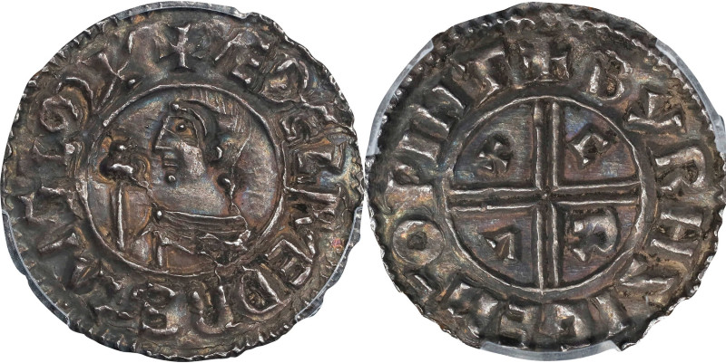 GREAT BRITAIN. Anglo-Saxon. Penny, ND (ca. 991-97). Winchester Mint; Beorhtsige,...