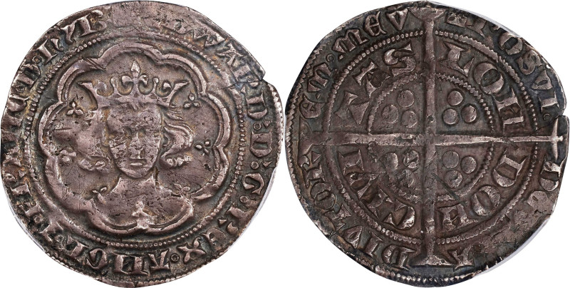 GREAT BRITAIN. Groat, ND (1351-52). London Mint; mm: Cross 1. Edward III. PCGS E...