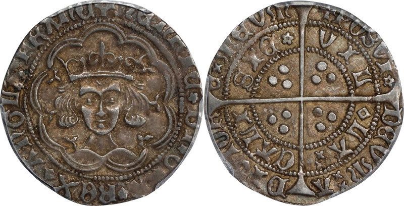 GREAT BRITAIN. Groat, ND (1430-31). Calais Mint; mm: Pierced Cross/Plain Cross. ...