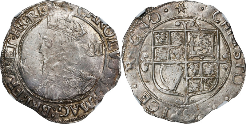 GREAT BRITAIN. Shilling, ND (1640-41). London Mint; mm: Star. Charles I. NGC MS-...