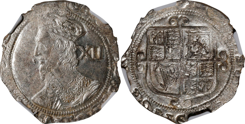 GREAT BRITAIN. Shilling, ND (1645). London Mint; mm: Eye. Charles I. NGC MS-61....