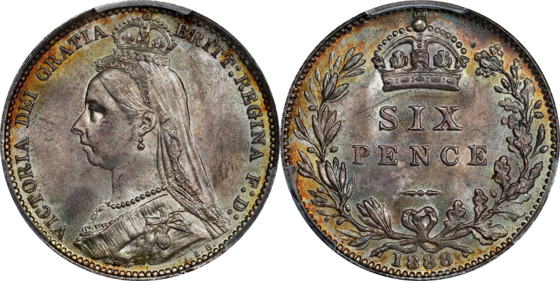 GREAT BRITAIN. 6 Pence, 1888. London Mint. Victoria. PCGS MS-65.
S-3929; KM-760...