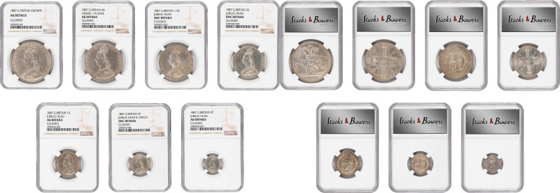 GREAT BRITAIN. Septet of Silver Issues, 1887. London Mint. Victoria. All NGC Cer...