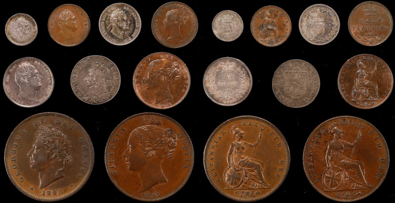 GREAT BRITAIN. Mixed Silver and Copper Minors (9 pieces), 17th to 19th Centuries...