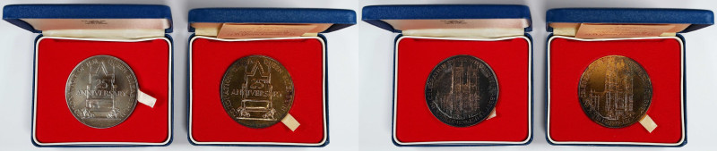 GREAT BRITAIN. Duo of Elizabeth II 25th Coronation Anniversary Medals (2 Pieces)...