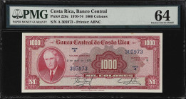 COSTA RICA. Banco Central de Costa Rica. 1000 Colones, 1973. P-226c. PMG Choice Uncirculated 64.

Estimate: $150.00- $250.00