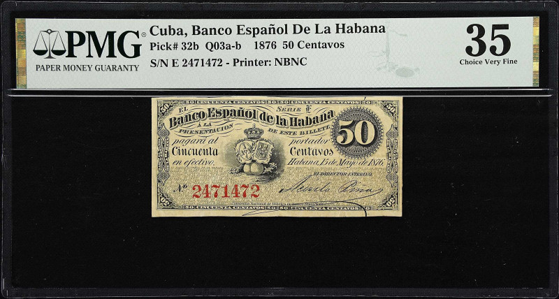 CUBA. Lot of (3). El Banco Espanol de la Habana & El Banco Espanol de la Isla de...