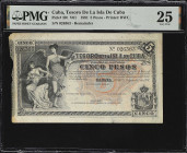 CUBA. Tesoro de la Isla de Cuba. 5 Pesos, 1891. P-39r. V01. PMG Very Fine 25.

Estimate: $100.00- $200.00