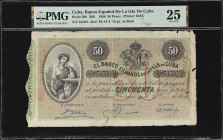 CUBA. Lot of (2). Banco Espanol de la Isla de Cuba. 50 Pesos, 1896. P-50a & 50b. PMG Very Fine 25.
PMG Comments "Minor Insect Damage" & "Insect Damag...