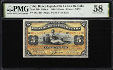 CUBA. Lot of (7). El Banco Espanol de la Isla de Cuba & La Republica de Cuba. 10, 20 Centavos, 1, 5 & 10 Pesos, 1869-1948. P-Various. PMG Extremely Fi...