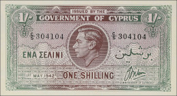 CYPRUS. Government of Cyprus. 1 Shilling, 1942. P-20. About Uncirculated.

Estimate: $400.00- $700.00