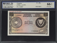 CYPRUS. Republic of Cyprus. 1 Pound, 1961. P-39s. Specimen. WBG Gem Uncirculated 66 TOP.

Estimate: $400.00- $700.00