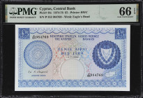 CYPRUS. Central Bank of Cyprus. 5 Pounds, 1975. P-44c. PMG Gem Uncirculated 66 EPQ.

Estimate: $300.00- $500.00