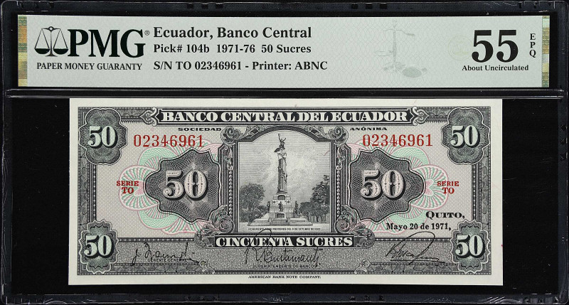 ECUADOR. Lot of (2). Banco Central del Ecuador. 50 Sucres, 1971-88. P-104b & 122...