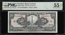 ECUADOR. Lot of (2). Banco Central del Ecuador. 50 Sucres, 1971-88. P-104b & 122a. PMG About Uncirculated 55 EPQ & Gem Uncirculated 66 EPQ.

Estimat...