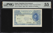 EGYPT. Royal Government of Egypt. 10 Piastres, 1940. P-168a. PMG About Uncirculated 55.
PMG Comments "Minor Erasure."

Estimate: $150.00- $250.00