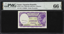 EGYPT. Egyptian Republic. 5 Piastres, 1940 ND (1952-58). P-174a. PMG Gem Uncirculated 66 EPQ.

Estimate: $250.00- $500.00