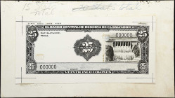 EL SALVADOR. Banco Central de Reserva de El Salvador. 25 Colones, 1970. P-113p. Front Progressive Proof.

Estimate: $150.00- $300.00