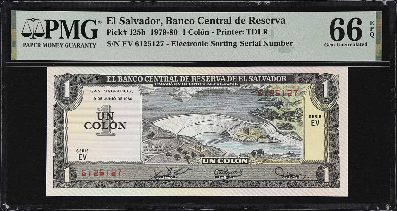 EL SALVADOR. Lot of (2). El Banco Central de Reserva de El Salvador. 1 Colon, 19...