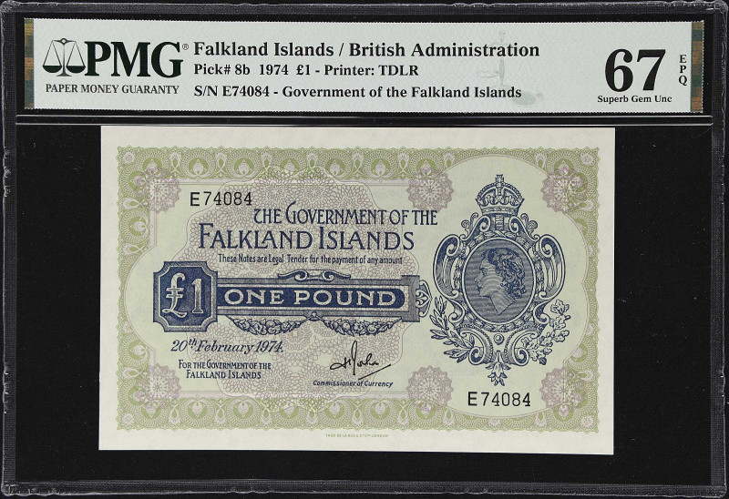 FALKLAND ISLANDS. Government of the Falkland Islands. 1 Pound, 1974. P-8b. PMG S...