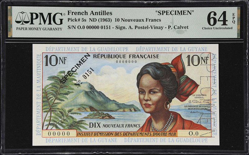 FRENCH ANTILLES. Institut d'Emission des Departements d'Outre-Mer. 10 Nouveaux F...