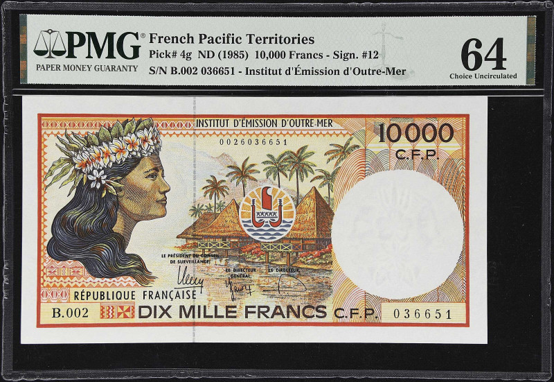 FRENCH PACIFIC TERRITORIES. Institut d'Emission d'Outre-Mer. 10,000 Francs, ND (...