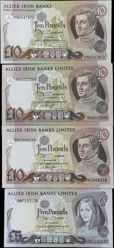 IRELAND, NORTHERN. Lot of (4). Allied Irish Banks Limited. 5 & 10 Pounds, 1982-8...