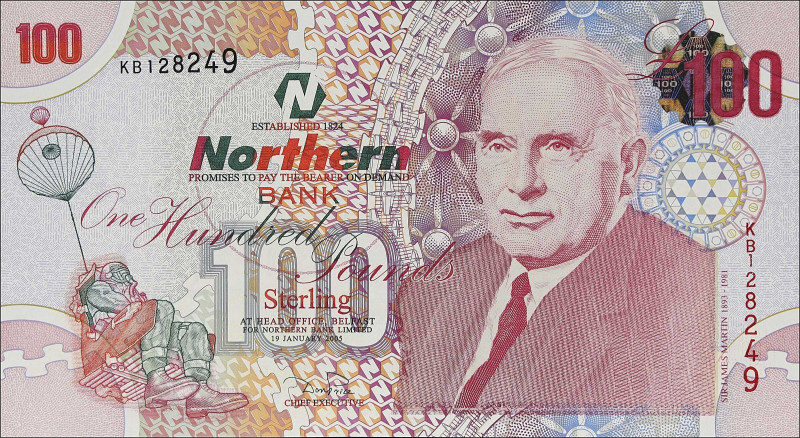 IRELAND, NORTHERN. Northern Bank. 100 Pounds Sterling, 2005. P-209a. Uncirculate...