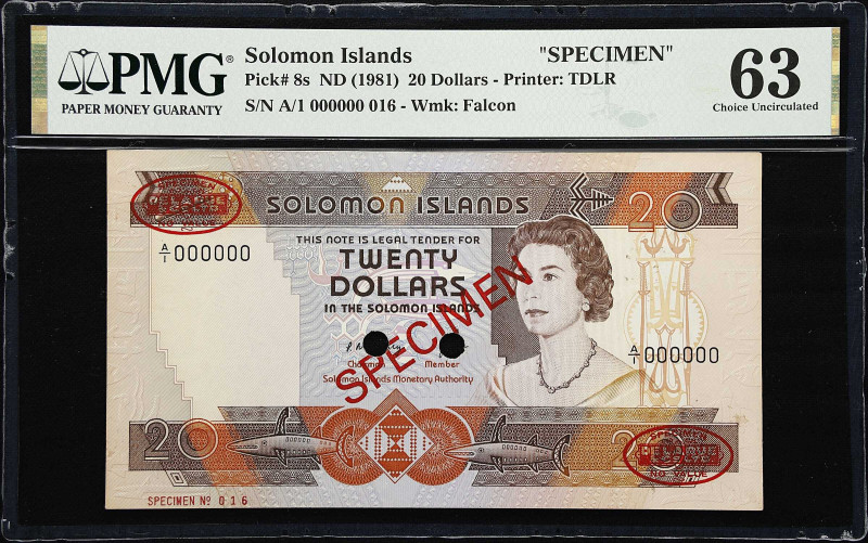 SOLOMON ISLANDS. Solomon Islands Monetary Authority. 20 Dollars, ND (1981). P-8s...