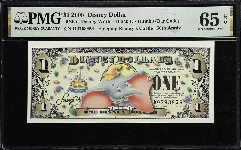 UNITED STATES. Lot of (2). Disney Dollars. 1 Dollar, 2005. P-DIS95. Consecutive....