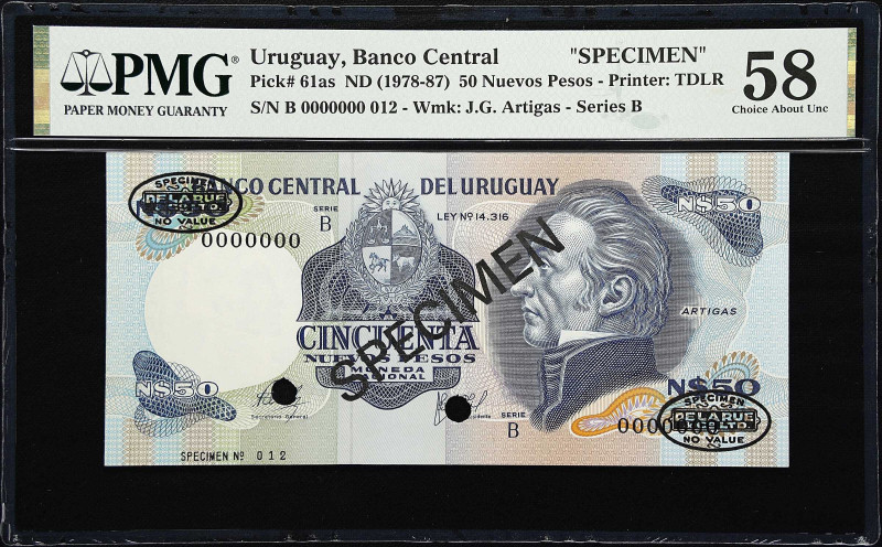 URUGUAY. Banco Central del Uruguay. 50 Nuevos Pesos, ND (1978-87). P-61as. Speci...