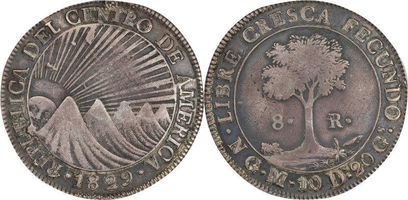 GUATEMALA. Central American Republic. 8 Reales, 1829-NG M. Nueva Guatemala Mint....