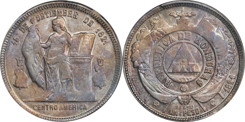 HONDURAS. Peso, 1891/89. Tegucigalpa Mint. PCGS MS-63.
KM-52.

Estimate: $500...