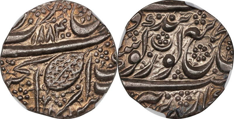 INDIA. Sikh Empire. Rupee, VS 1884 (1827). Amritsar Mint. Ranjit Singh. NGC MS-6...