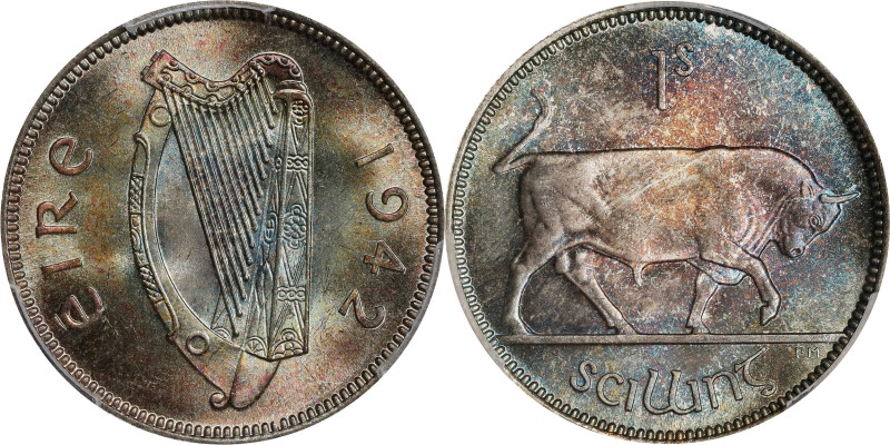 IRELAND. Shilling, 1942. London Mint. PCGS MS-66.
KM-14.

Estimate: $125