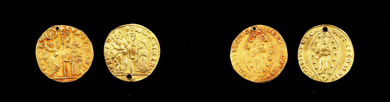 ITALY. Venice. Duo of Gold Zecchini (2 Pieces), ND (1779-97). EXTREMELY FINE Det...