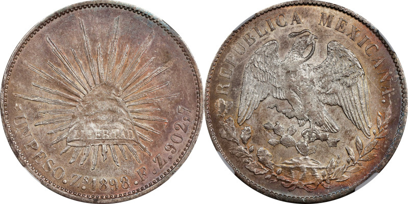 MEXICO. Peso, 1898-Zs FZ. Zacatecas Mint. NGC MS-61.
KM-409.3.

Estimate: $10...