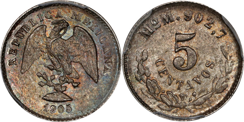 MEXICO. 5 Centavos, 1905-Mo M. Mexico City Mint. PCGS MS-65.
KM-400.2.

Estim...