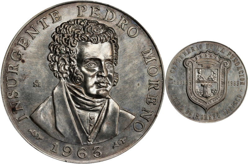 MEXICO. Lagos de Moreno 300th Anniversary Silver Medal, 1963. UNCIRCULATED.
Wei...