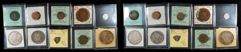 MEXICO. Group of Mixed Denominations (10 Pieces), 1758-1948. Average Grade: VERY...