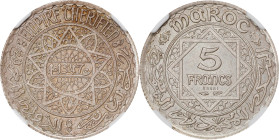 MOROCCO. Silver 5 Francs Essai (Pattern), AH 1347 (1928). Paris Mint. NGC MS-63.
KM-E20; Lec-237.

Estimate: $100.00- $200.00