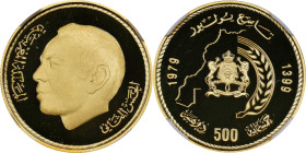 MOROCCO. 500 Dirhams, AH 1399/1979. Al-Hassan II. PROOF-69 Ultra Cameo.
KM-Y-71. AGW: 0.3733 oz.

Estimate: $600.00- $800.00