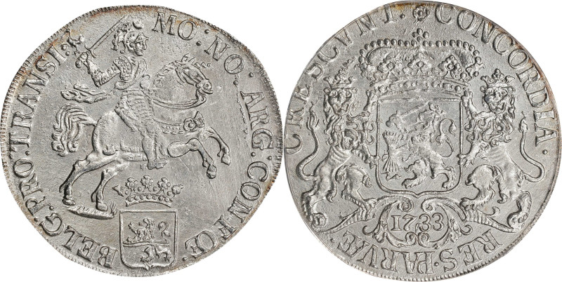 NETHERLANDS. Overyssel. Ducaton (Silver Rider), 1733. Kampen Mint. PCGS Genuine-...