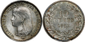 NETHERLANDS. 10 Cents, 1892. Utrecht Mint. Wilhelmina I. PCGS MS-65.
KM-116.

Estimate: $100.00- $150.00