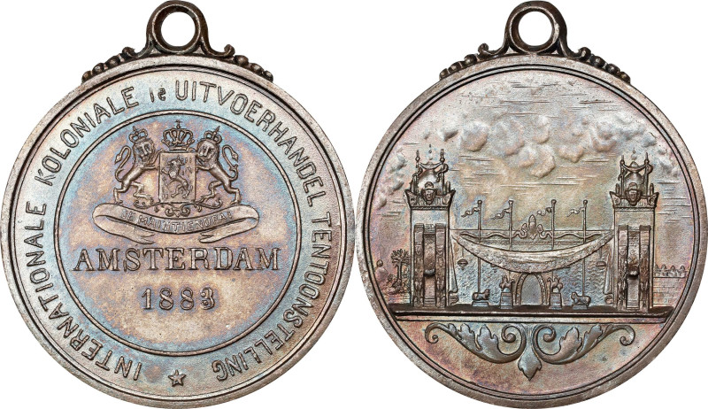 NETHERLANDS. Amsterdam International Trade Exhibition Silvered Bronze Medal, 188...